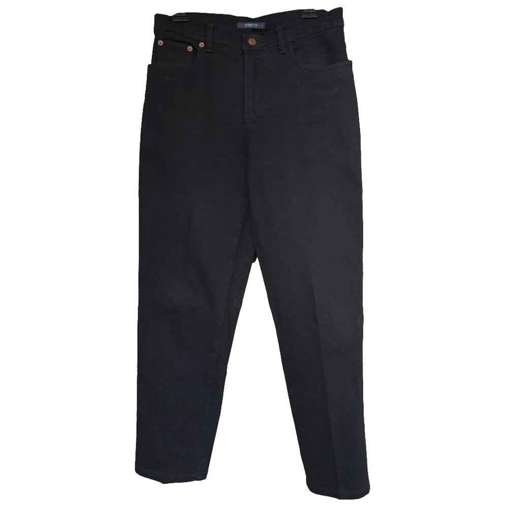 Bill Blass Vintage 90s Goth Jeans High Waist Black Taper Leg Mom Denim Jeans
